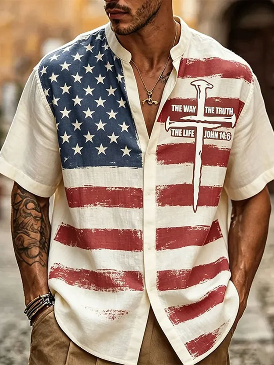 Men'S 250Th Anniversary National Faith Print Shirt