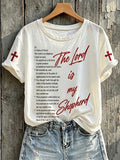 Women's The Lord Is My Shepherd Faith Print Short-sleeved T-shirt