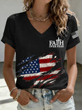 Women's Faith Over Fear Print Casual T-Shirt