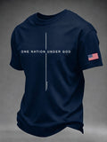 Men'S Patriotic Printed T-Shirt With Faith Printed On It