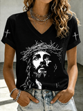 Women'S Faith Jesus Printed Casual T-Shirt