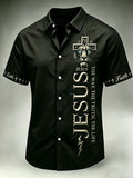 Men'S Faith Printed Casual Collar Shirt