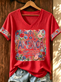 Women's 250th Anniversary Flower Printed Casual Short Sleeve in the United States