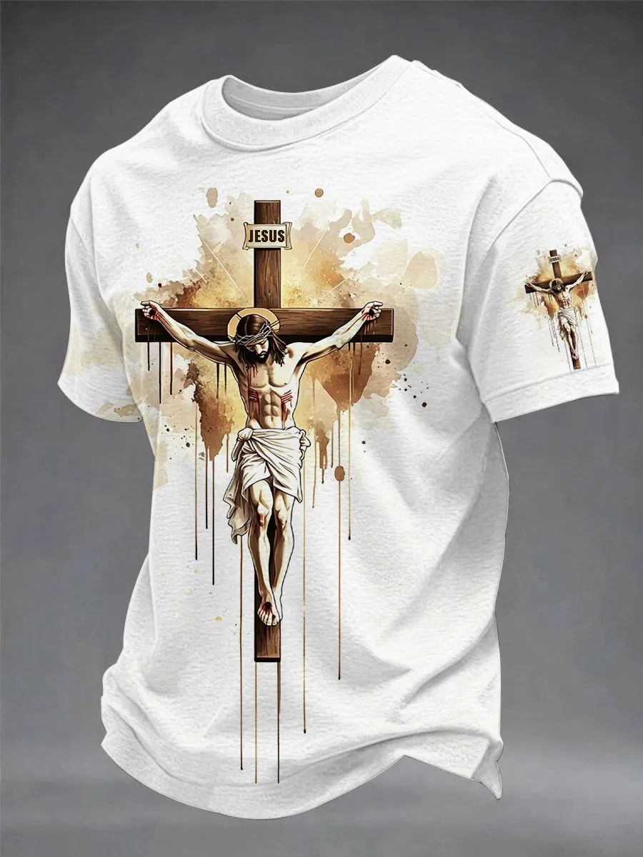 Men'S Christian Cross Print Tee