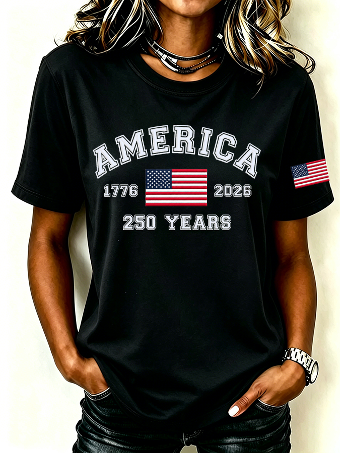 Women'S Casual Patriotic T-Shirt