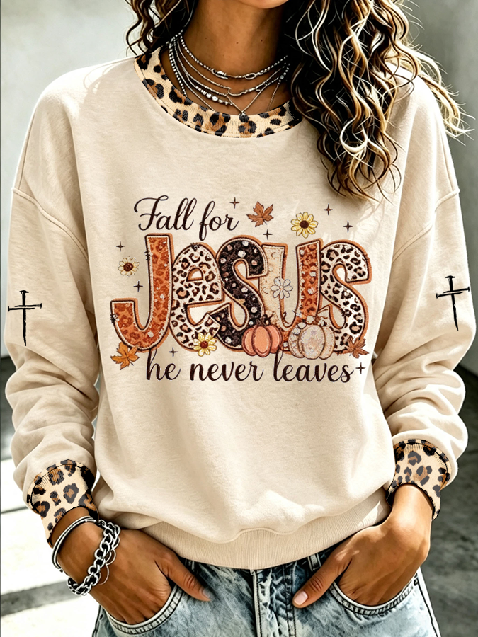 Women's Fall for Jesus Comfortable Crew Neck Sweatshirt