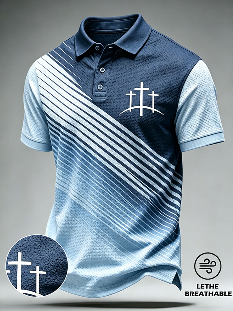 Faith Cross Breathable Hole Fabric Business Polo Shirt