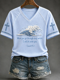 Women'S “When You Go Through Deep Waters I Will Be With You-Isaiah 43:2” Faith Casual T-Shirt