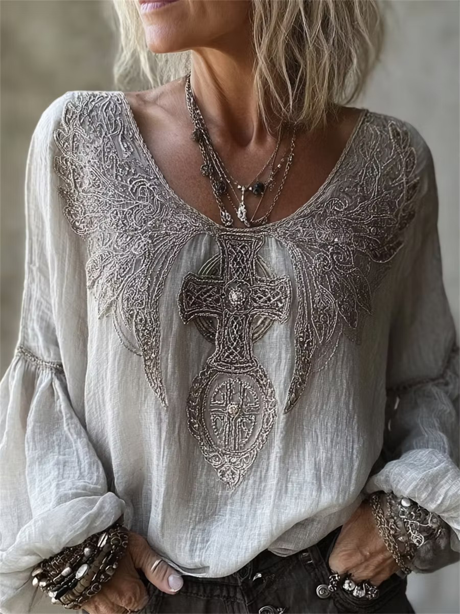 Women'S Faith Printed Casual Round Neck Top