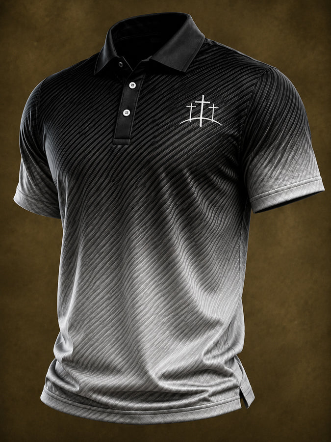 Men's Gradient Religious Beliefs Polo Shirt