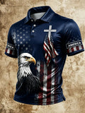 Men's Eagle Religious Beliefs American Flag 250th Anniversary Polo Shirt