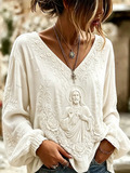 Women'S Jesus Faith Flower Art Printed T-Shirt