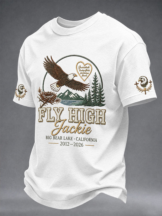 Men'S Forever Over Big Bear, Fly Free Jackie Printed Short-Sleeve T-Shirt