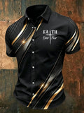 Men's Faith Over Fear Printed Casual Shirt
