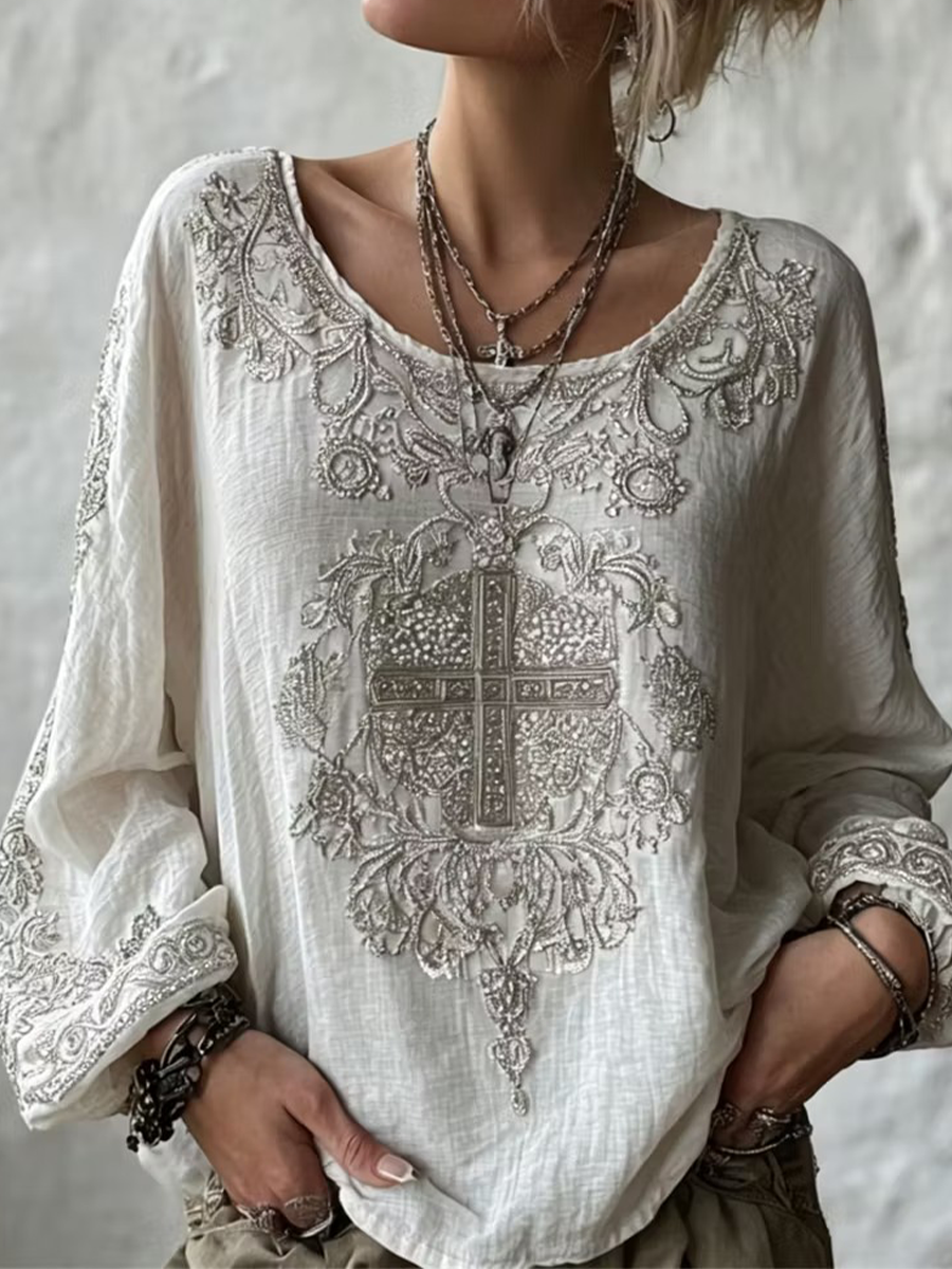 Women'S Faith Printed Casual Round Neck Top