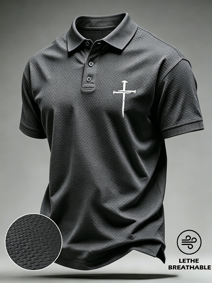 Faith Cross Breathable Hole Fabric Business Polo Shirt