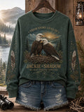Jackie&Shadow Forever Connected Bald Eagle Women's Round Neck Sweatshirt