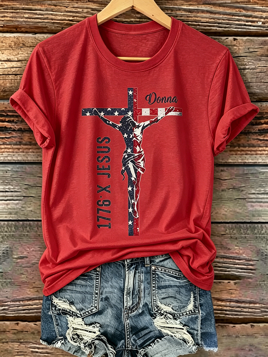 250Th Anniversary Commemorative Faith Glitter Printed Round Neck Top In The United States