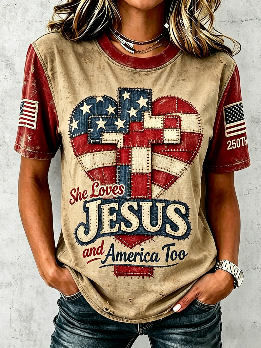 250th Anniversary Faith Printed Top for American Women