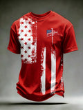 Men'S American Flag Faith Printed Short Sleeve T-Shirt