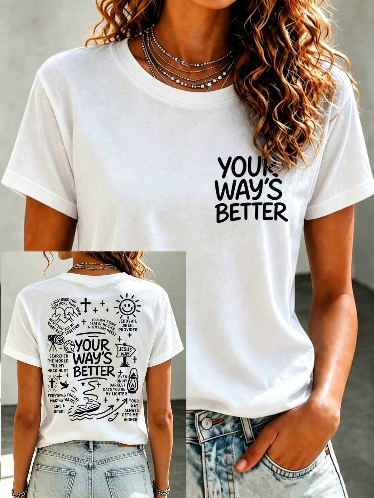 Faith Jesus Slogan Commemorative Print Casual T-Shirt