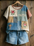 Women's Faith Printed Casual T-shirt
