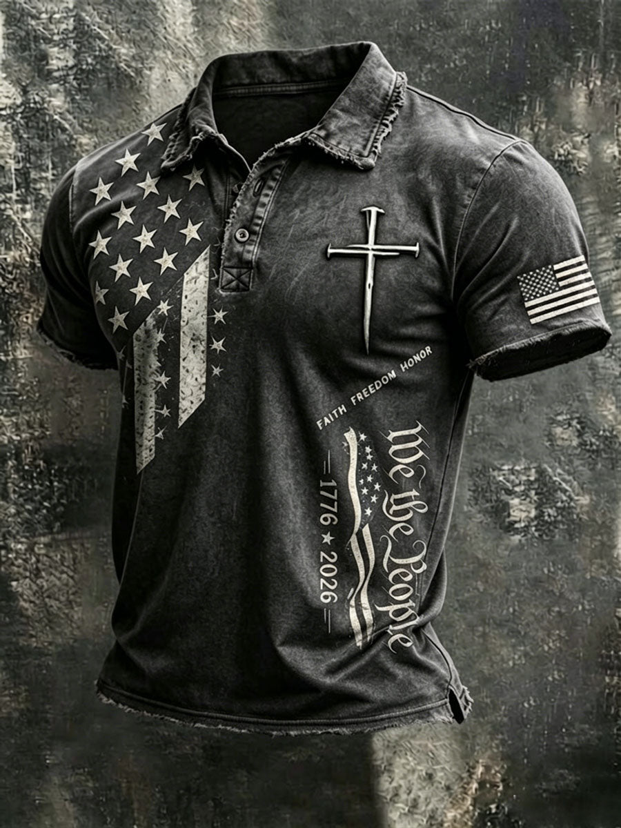 Men'S Independence Day Faith Casual Polo Shirt