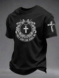 Men's Jesus Religious Beliefs Printed Short Sleeve T-shirt
