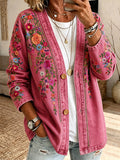 Women'S Floral Printed Casual Cardigan