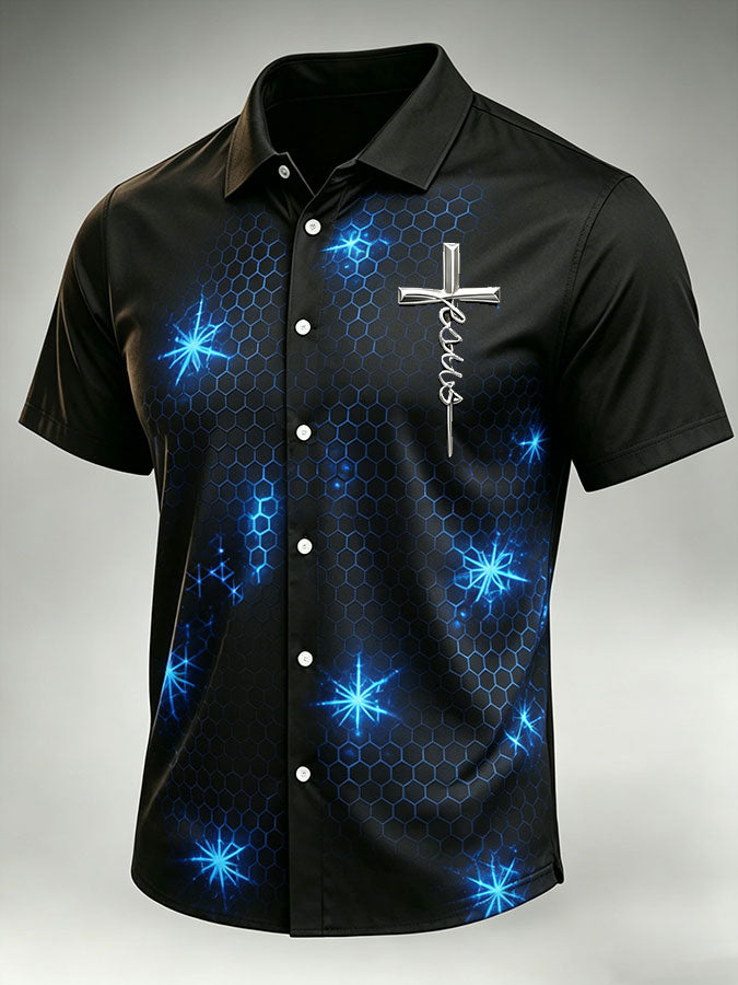 Men'S Faith Printed Casual Collar Shirt