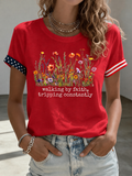 Women'S Casual Walking By Faith, Tripping Constantly Printed T-Shirt