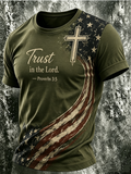 Men'S Faith Pattern Printed Casual T-Shirt