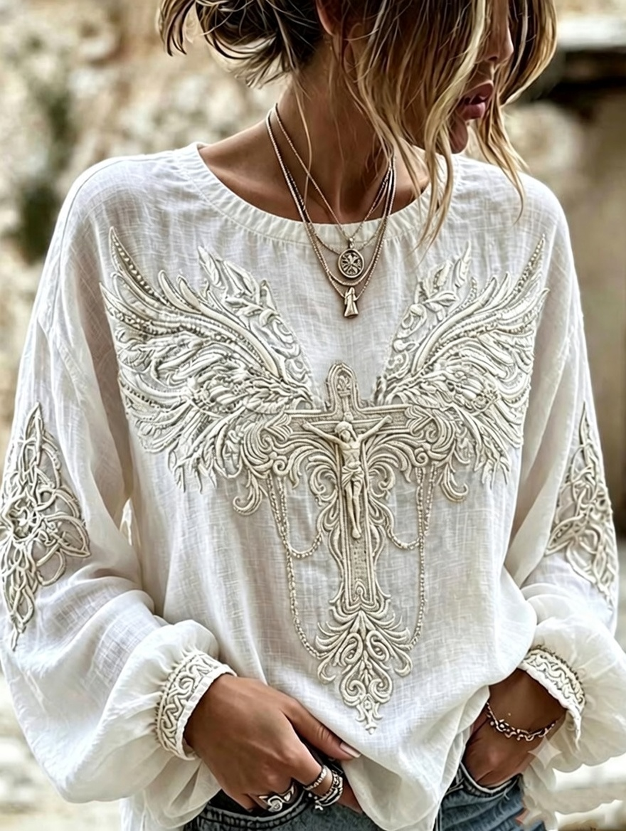 Women'S Faith Printed Casual Round Neck Top