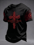 Men'S Faith Cross Printed Casual T-Shirt