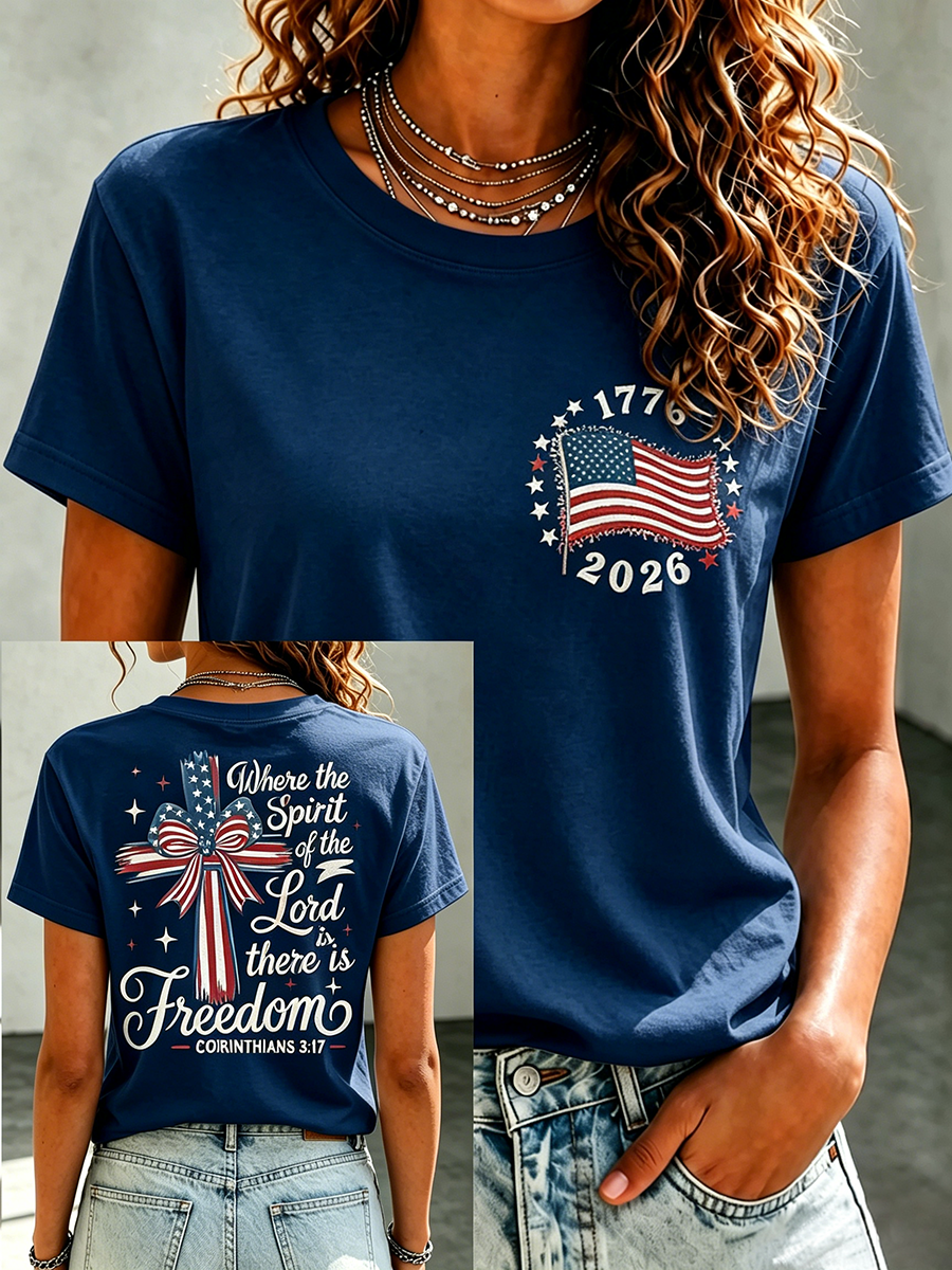 American Faith Jesus Memorial Printed Casual T-Shirt