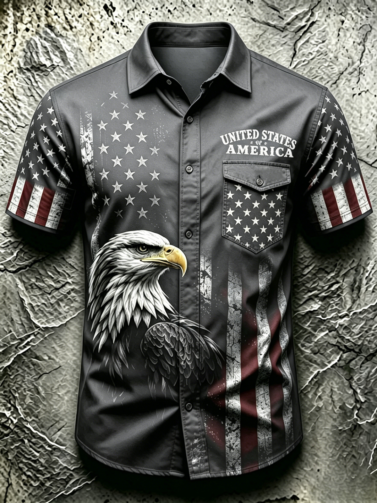 American Star Spangled Banner Commemorative Printed Pocket Shirt