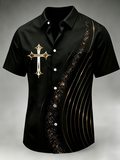 Men's Faith Cross Printed Casual Shirt