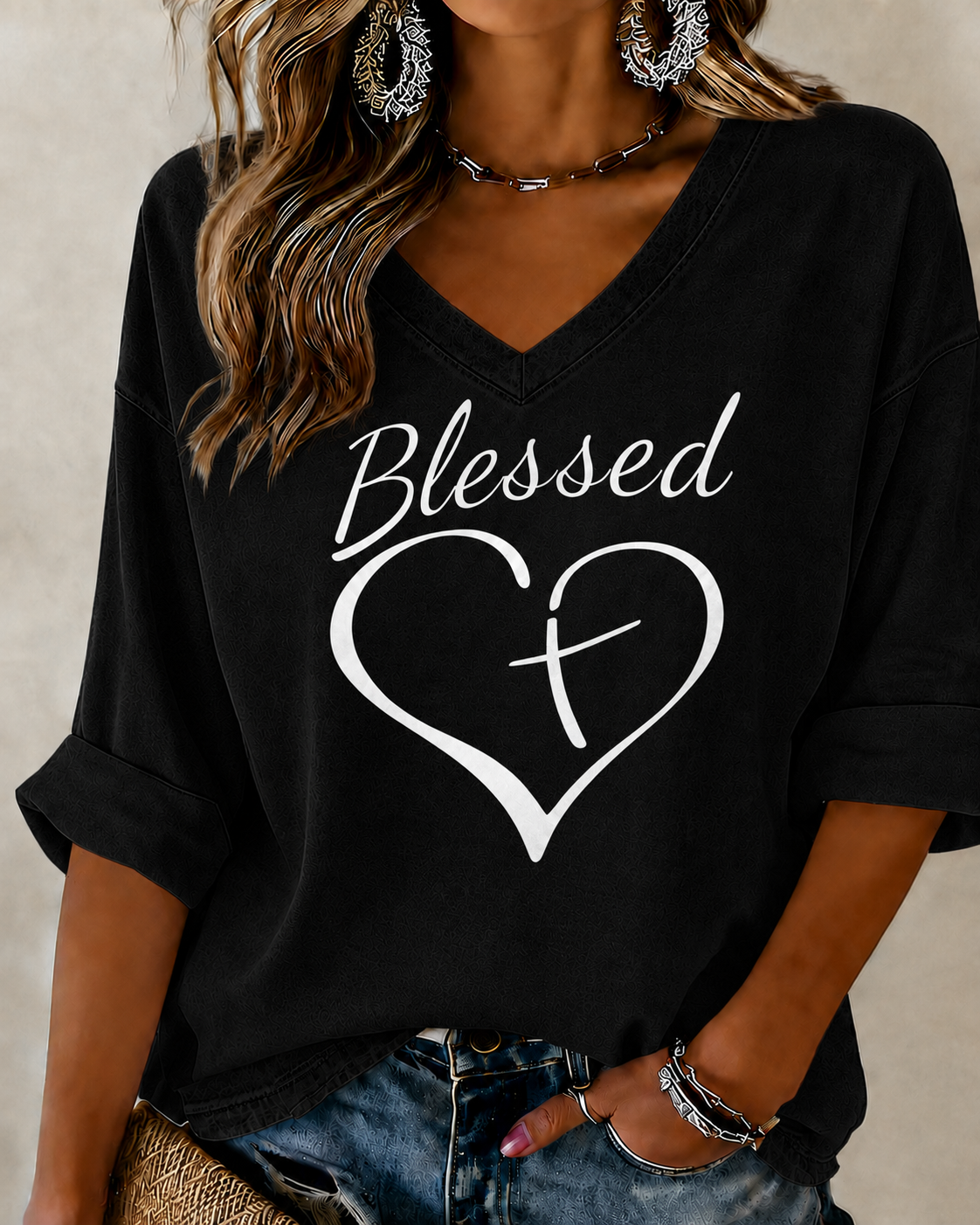 Women'S Faith Love Printed Casual T-Shirt