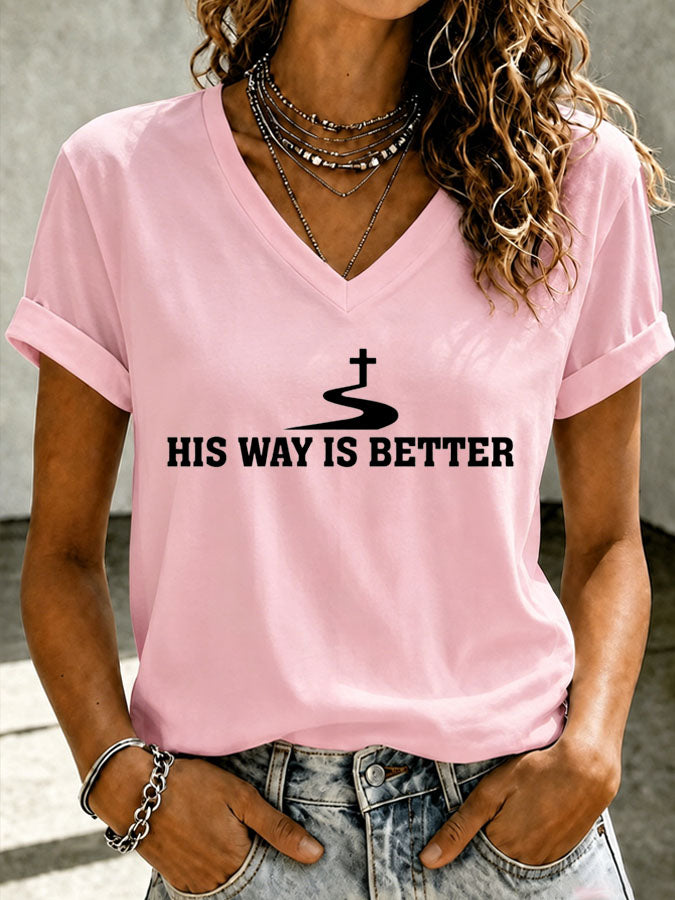 Women'S His Way Is Better Print T-Shirt