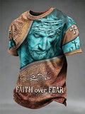 Men's Christian Faith Over Fear Cross Short Sleeve T-shirt