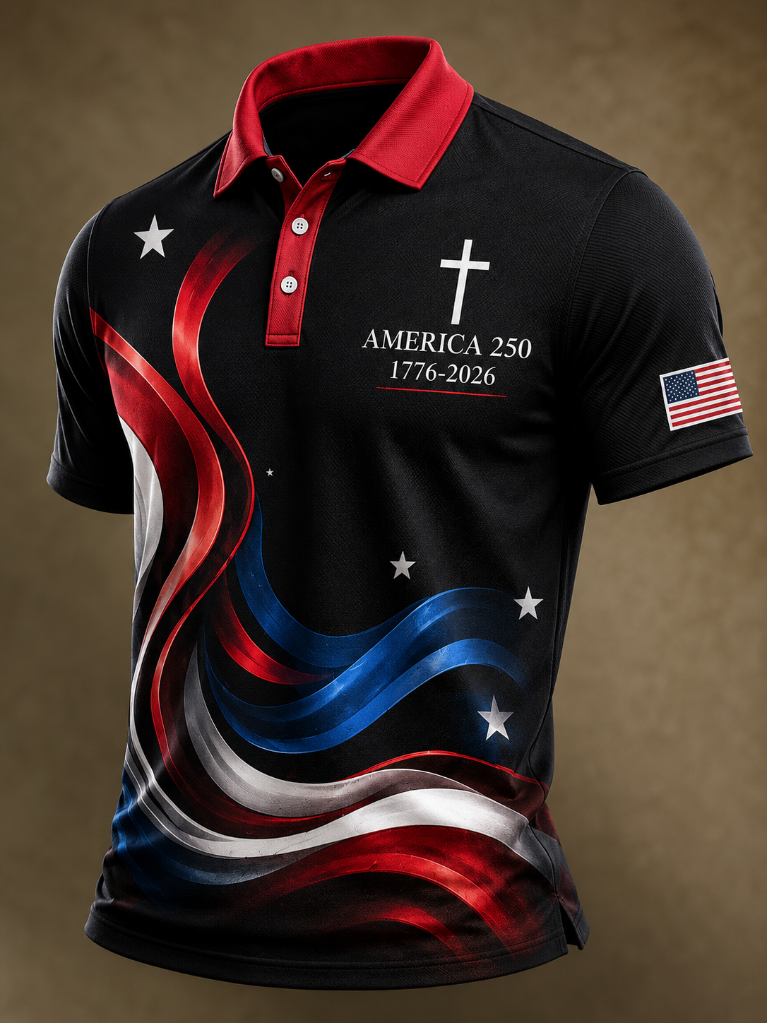 Men's USA 1776-2026 Printed Polo Shirt