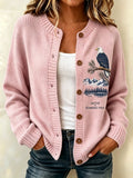 Women's Eagle Jackie Pattern Knitted Cardigan Top