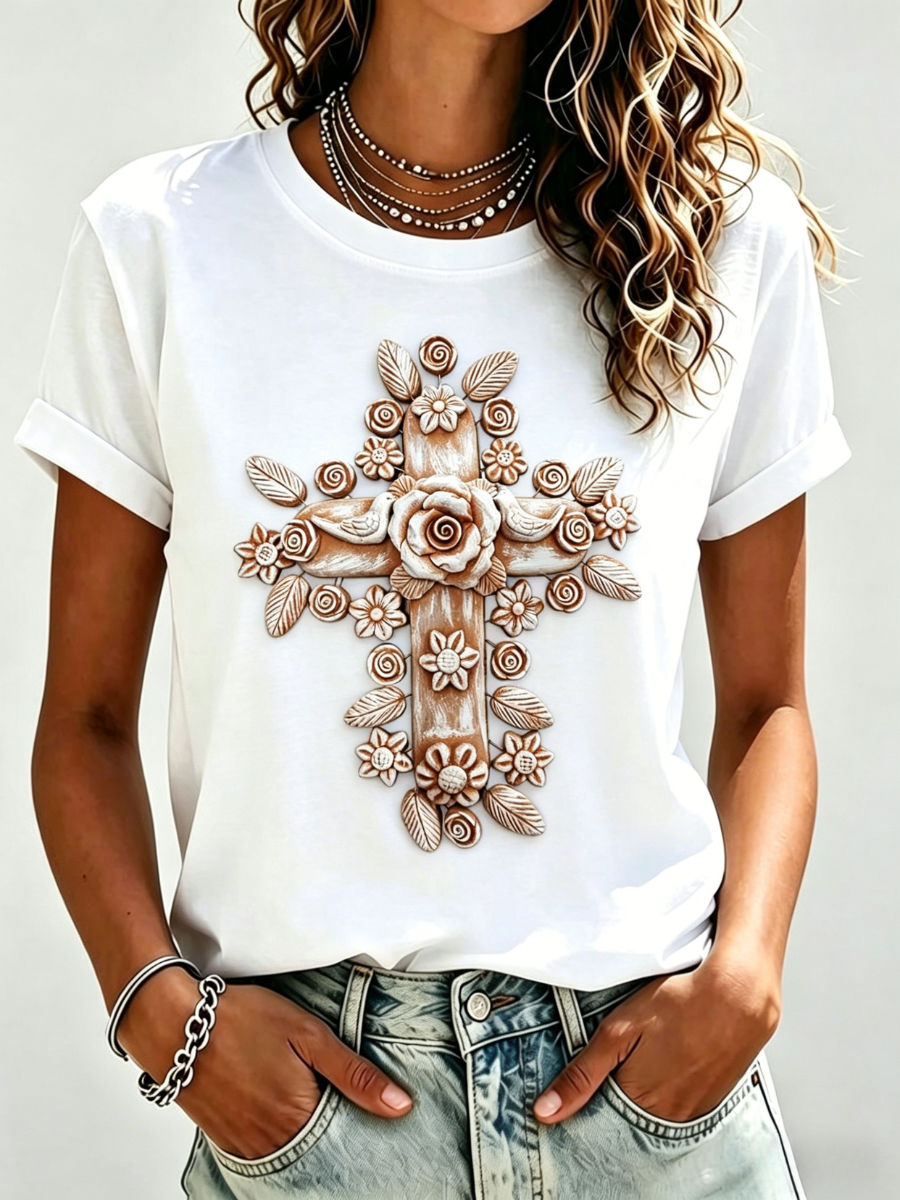 Women'S Casual Retro Faith T-Shirt