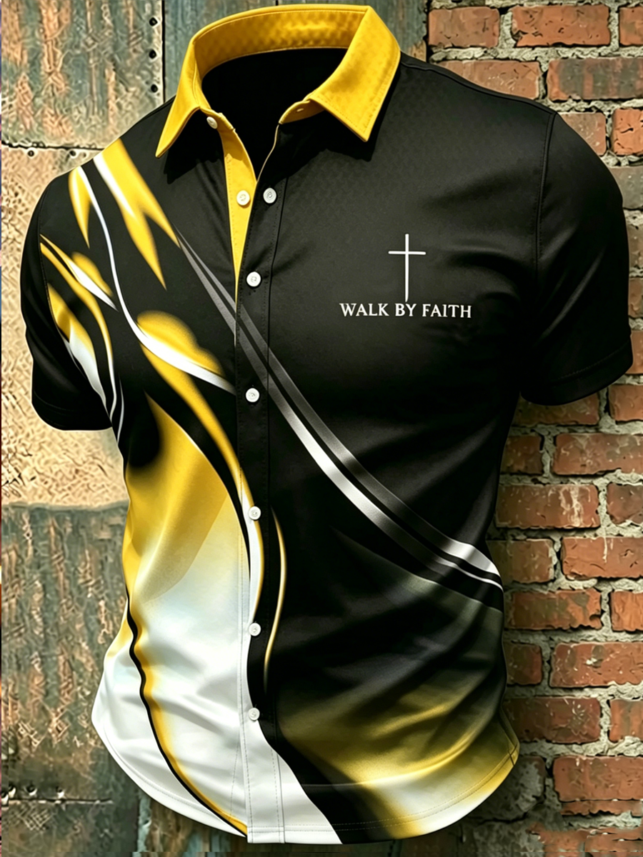Men'S Faith Casual Printed Shirt
