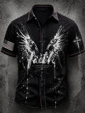 Men's Retro Faith Casual Printed Short-Sleeve Shirt