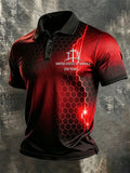 Men'S American Flag Print Casual Polo Shirt