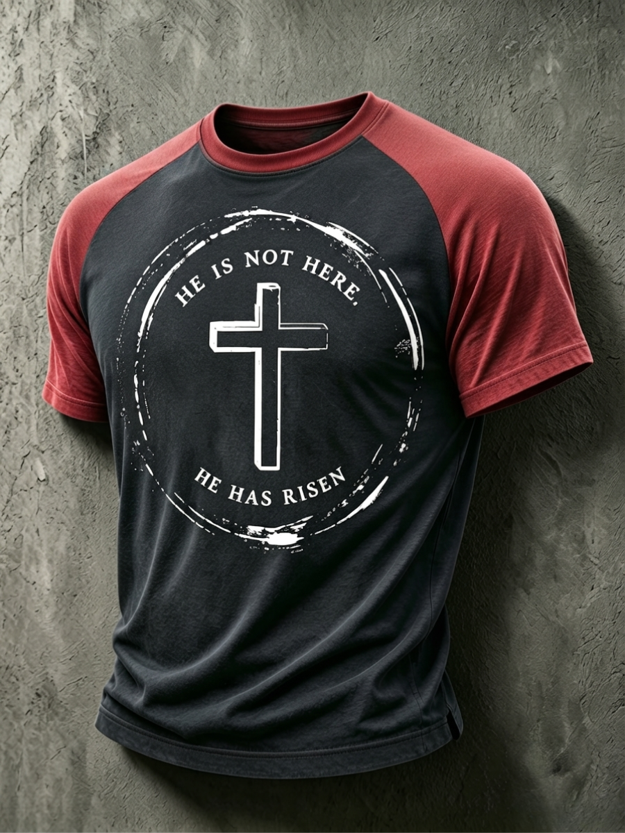 Men's Faith Printed Casual Round Neck T-Shirt
