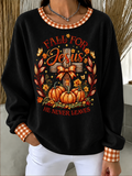 Women Text Letters Crew Neck Printing Casual Spring/Fall Long Sleeve Sweatshirt