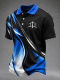 Men's Faith Cross Printed Casual Polo Shirt