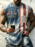 Men's Vintage Flag Print Tank Top